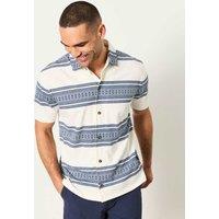 FatFace Pure Cotton Striped Short Sleeve Shirt White Mix
