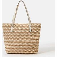 ACCESSORIZE Straw Striped Shoulder Bag Natural