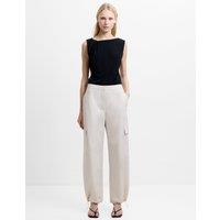 French Connection Cotton Rich Relaxed Fit Cargo Trousers Beige