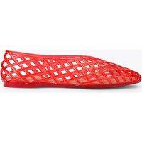Kurt Geiger Flat Square Toe Jelly Ballet Pumps Red
