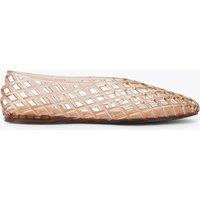 Kurt Geiger Flat Square Toe Jelly Ballet Pumps Tan