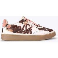 Kurt Geiger Leather Animal Print Side Detail Trainers Brown Mix