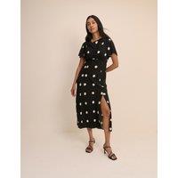Nobody's Child Polka Dot Midi Dress Black