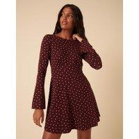 Nobody's Child Polka Dot Mini Skater Dress Purple