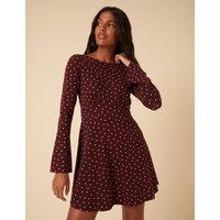 Nobody's Child Polka Dot Mini Skater Dress Purple