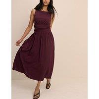 Nobody's Child Slash Neck Midi Waisted Dress Purple