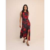 Nobody's Child Twist Front Midi Bodycon Dress Red