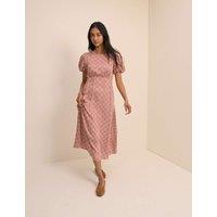 Nobody's Child Checked Midi Waisted Dress Red