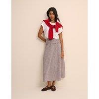 Nobody's Child Pure Cotton Checked Midi Slip Skirt Navy