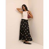 Nobody's Child Polka Dot Maxi A-Line Skirt Black