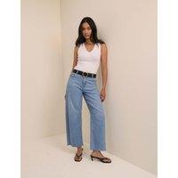 Nobody's Child High Waisted Barrel Leg Jeans Blue