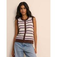 Nobody's Child Striped Sleeveless Cardigan with Wool Multi