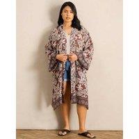 Live Unlimited London Floral Print Kimono Brown Mix