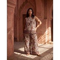Live Unlimited London Floral Top Brown Mix