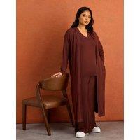 Live Unlimited London Longline Cardigan Brown