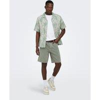 ONLY & SONS Straight Fit Pure Cotton Denim Shorts Green
