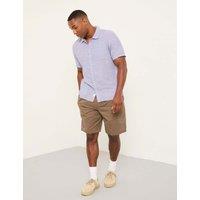 FatFace Regular Fit Cotton Linen Blend Shirt Lilac
