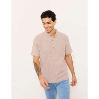 FatFace Regular Fit Cotton Linen Blend Striped Shirt Natural Mix