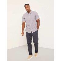 FatFace Regular Fit Cotton Linen Blend Printed Shirt Purple Mix