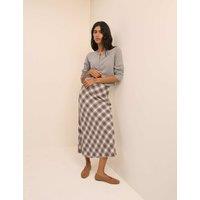 Nobody's Child Checked Midaxi Slip Skirt Brown