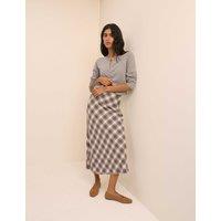 Nobody's Child Checked Midaxi Slip Skirt Brown