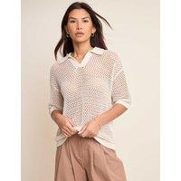 Nobody's Child Pure Cotton Textured Polo Shirt Cream