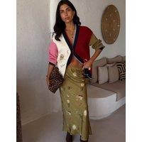 Never Fully Dressed Printed Midaxi Slip Skirt Green Mix