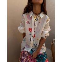 Never Fully Dressed Lyocell Rich Printed Shirt Cream Mix