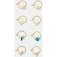 ACCESSORIZE 4 Pack 14 Carat Gold Plated Hoop Earrings Set Gold