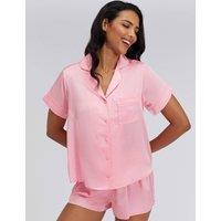 Boux Avenue Satin Polka Dot Short Pyjama Set Pink