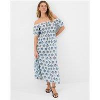 ACCESSORIZE Pure Cotton Floral Midaxi Beach Dress Ivory Mix