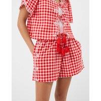 ACCESSORIZE Pure Cotton Printed Shorts Red Mix