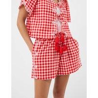 ACCESSORIZE Pure Cotton Printed Shorts Red Mix