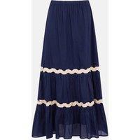 ACCESSORIZE Pure Cotton Maxi Beach Skirt Navy