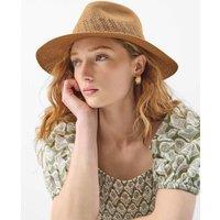 ACCESSORIZE Woven Fedora Hat Tan