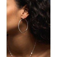 ACCESSORIZE Silver Plated 5cm Hoop Earrings Silver