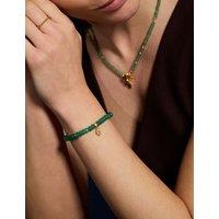 ACCESSORIZE Gold Plated Stone and Heart Bracelet Green