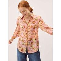 Monsoon Floral Print Collared Button Detail Blouse Lilac