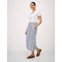 Crew Clothing Floral Midi A-Line Skirt Navy Mix