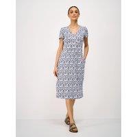 Crew Clothing Jersey Floral Midi Tea Dress Navy Mix