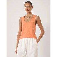 HUSH Pure Cotton Scoop Neck Vest Orange