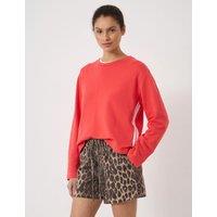 HUSH Cotton Rich Side Stripe Sweatshirt Red Mix
