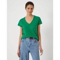 HUSH Pure Cotton Textured V-Neck T-Shirt Green