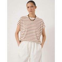 HUSH Pure Cotton Striped T-Shirt White Mix