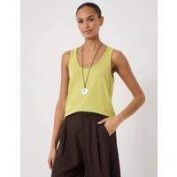 HUSH Pure Cotton Scoop Neck Vest Lime Green