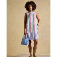 Joules Linen Blend Striped Shift Dress Multi