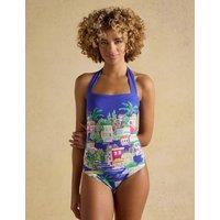 Joules Tummy Control Printed Halterneck Swimsuit Multi