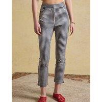 Joules Checked Slim Fit Cropped Trousers Blue Mix