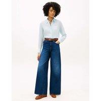 Tommy Hilfiger Doreen High Waisted Wide Leg Jeans Mid Blue