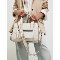 River Island Webbing Strap Cross Body Tote Bag Beige